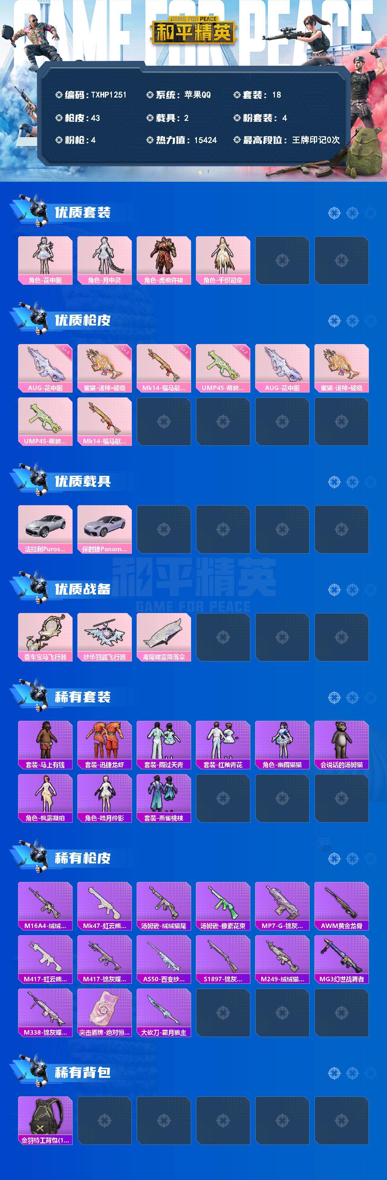 HPQM4166259和平精英账号详情图3 HPQM4166259和平精英账号详情图3