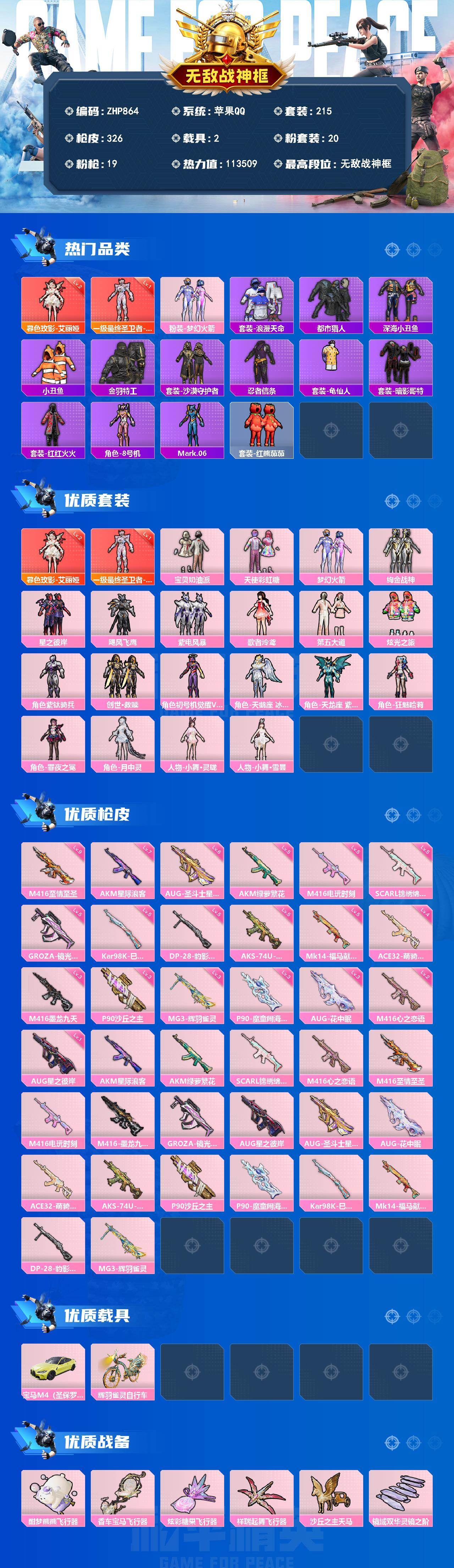 HPLE4164704和平精英账号详情图2