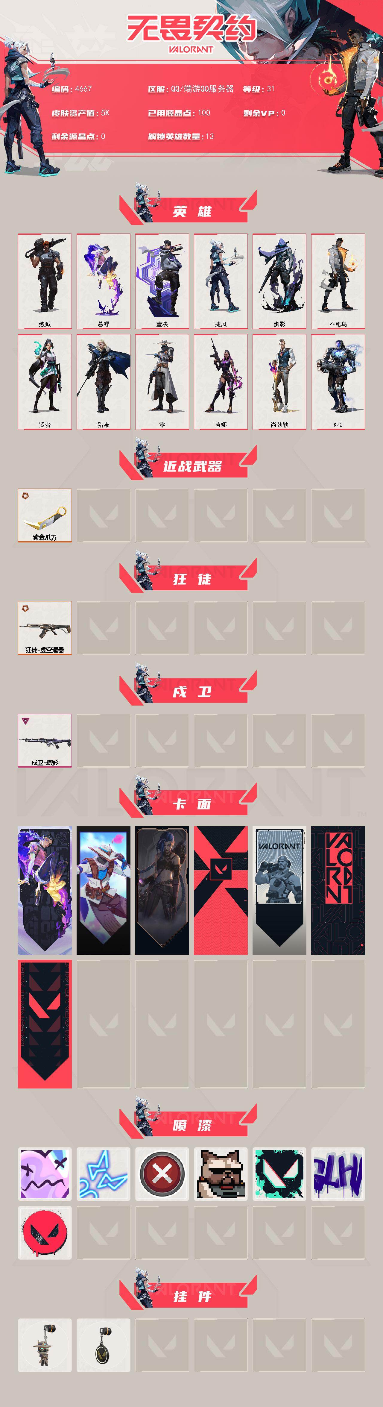 WWQXL429485无畏契约账号详情图2