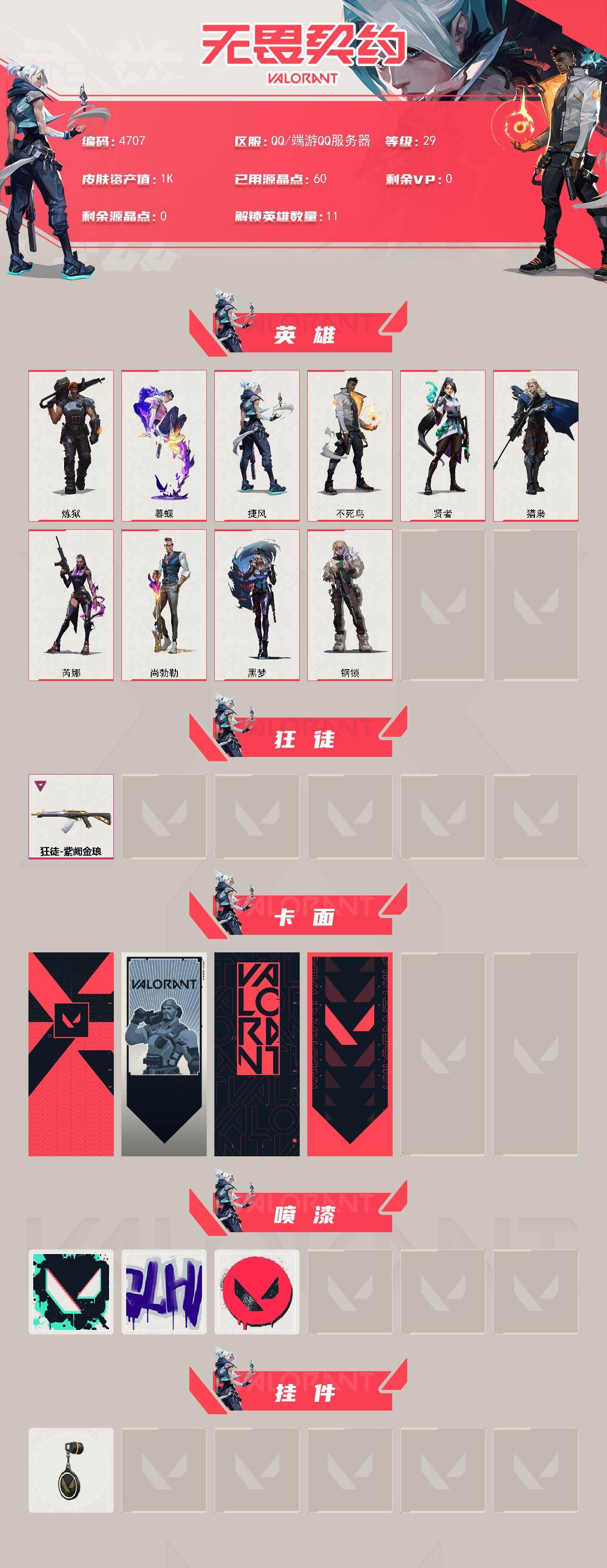 WWQXL429722无畏契约账号详情图2