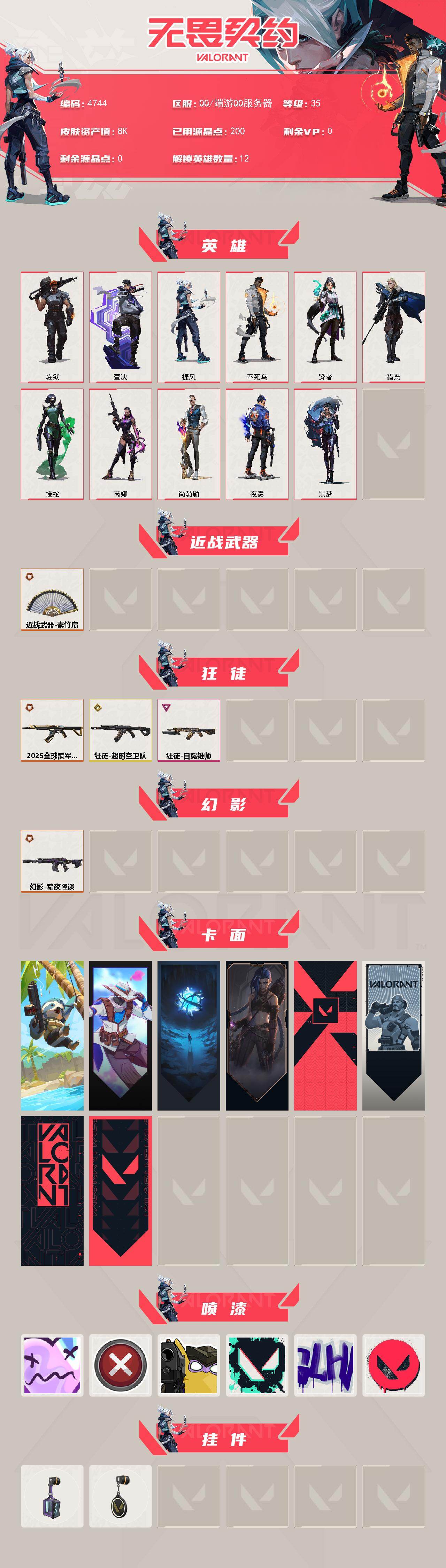 WWQXL429758无畏契约账号详情图2