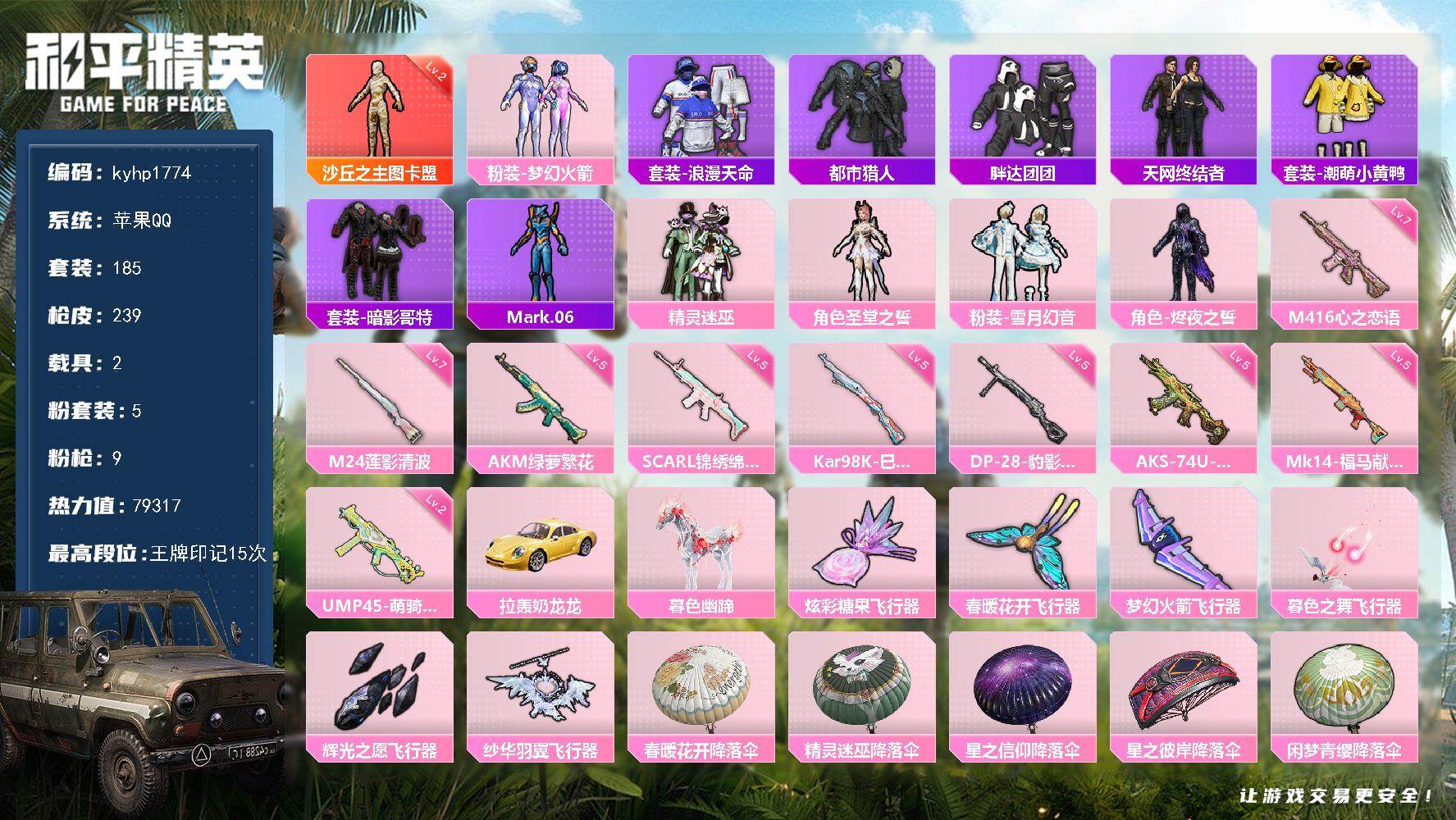 HPLX4166244和平精英账号详情图6 HPLX4166244和平精英账号详情图6