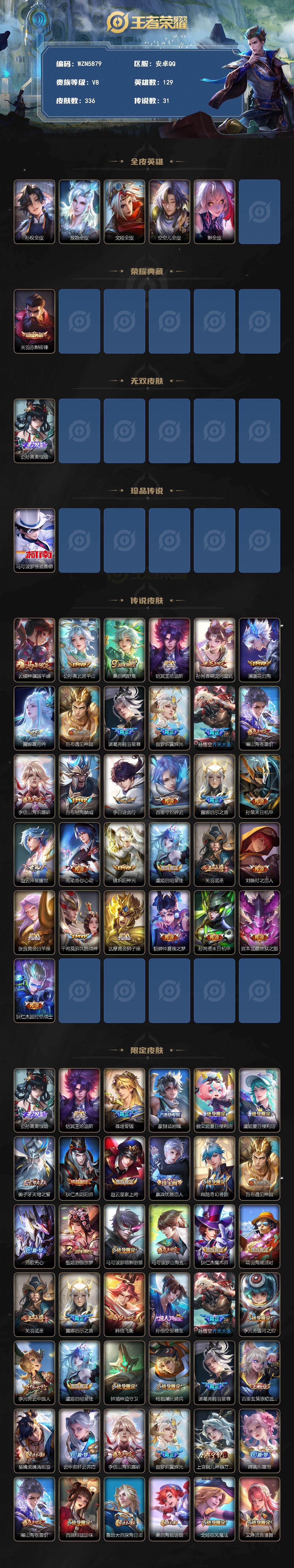 WZQM4295586王者荣耀账号详情图3