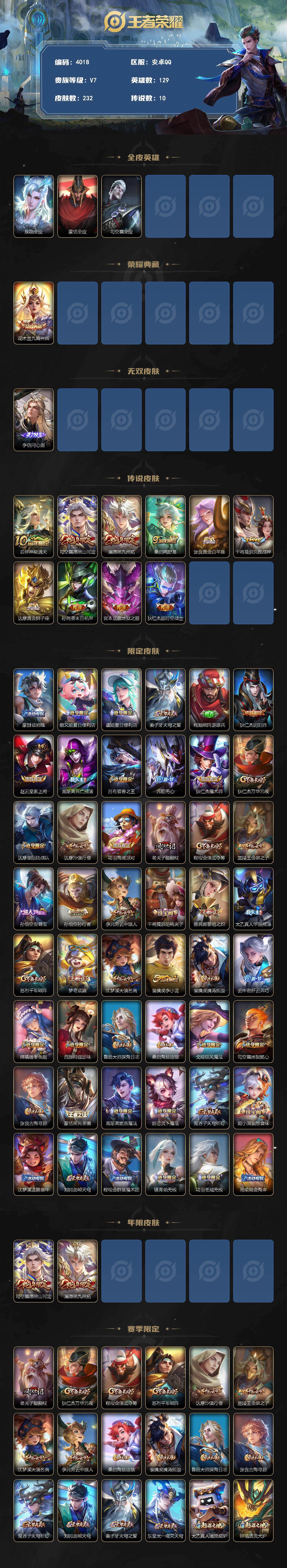 WZQM4294144王者荣耀账号详情图3