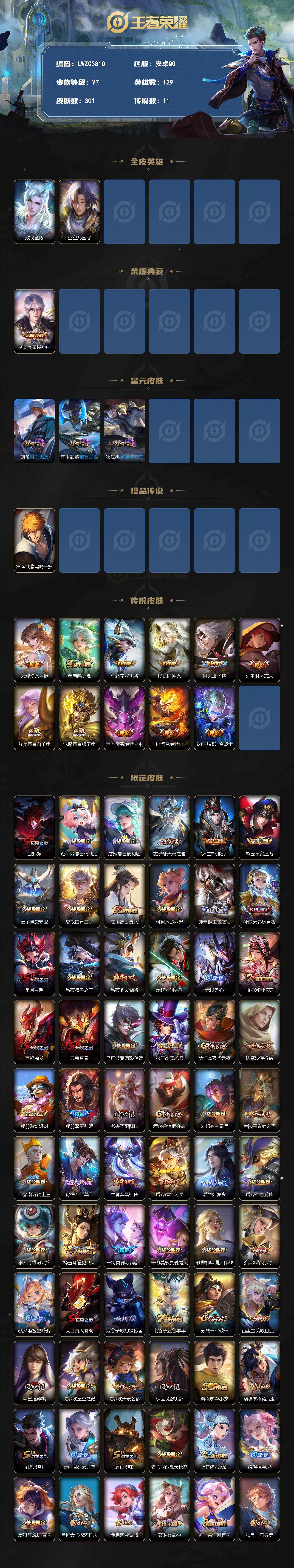 WZLX4306215王者荣耀账号详情图2