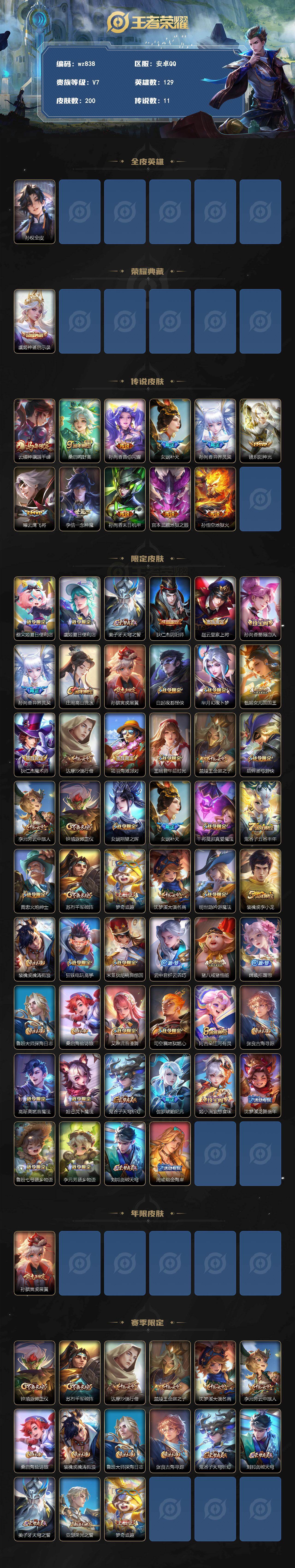 WZLX4296515王者荣耀账号详情图2