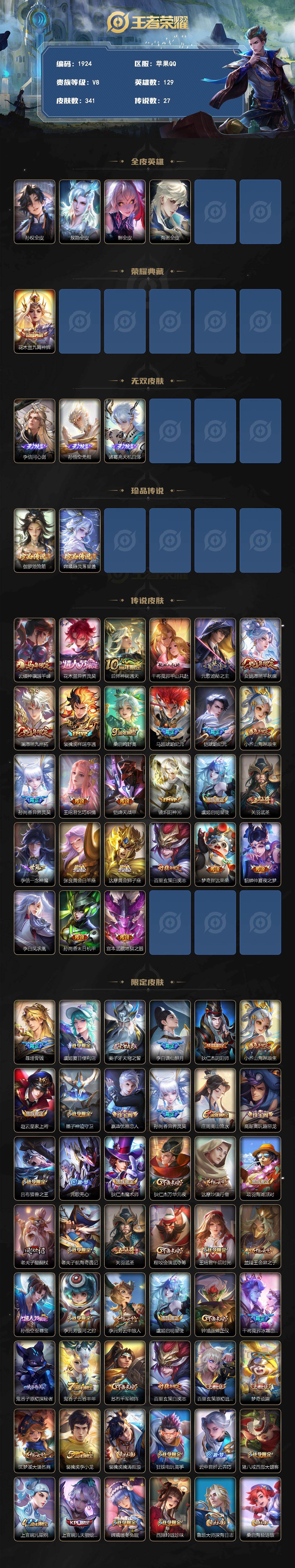 WZLX4301786王者荣耀账号详情图2