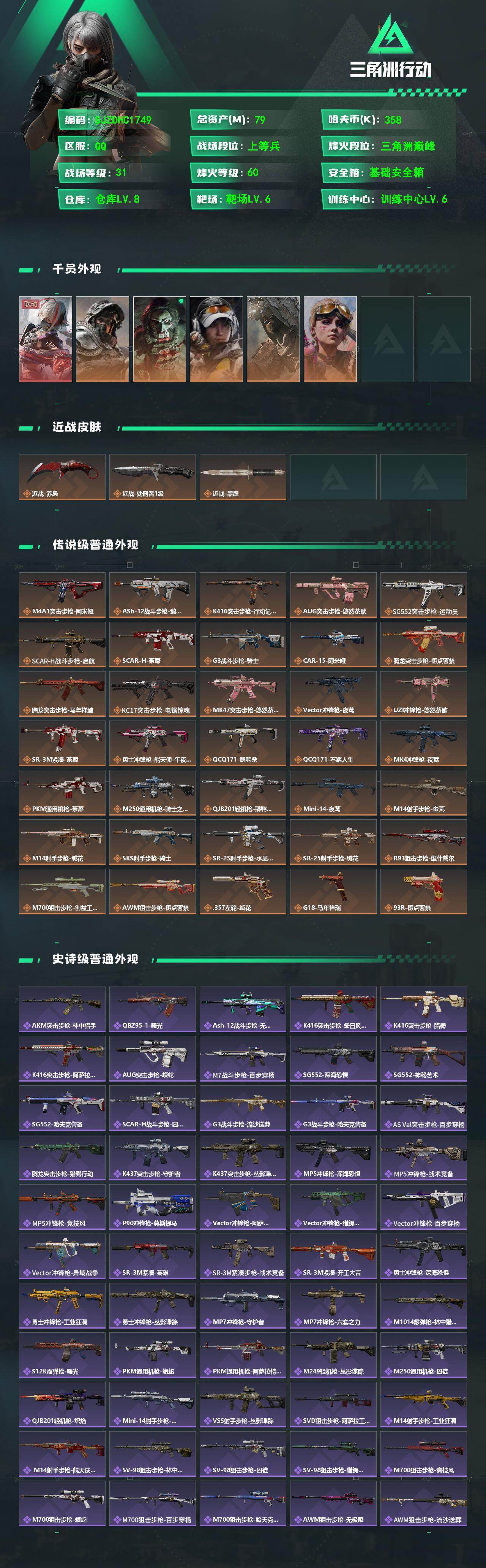 SJZQM4110445三角洲行动账号详情图3