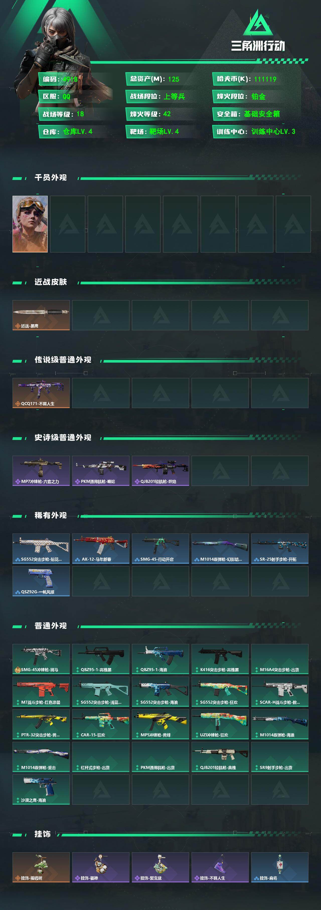 SJZPX497696三角洲行动账号详情图4 SJZPX497696三角洲行动账号详情图4