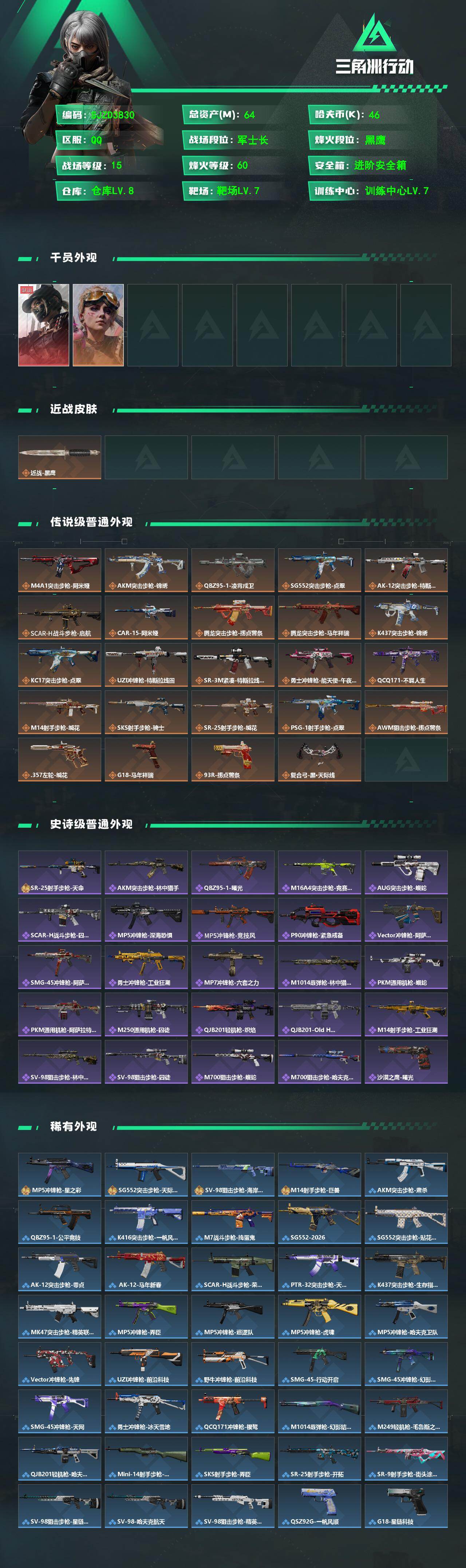 SJZQM498201三角洲行动账号详情图3