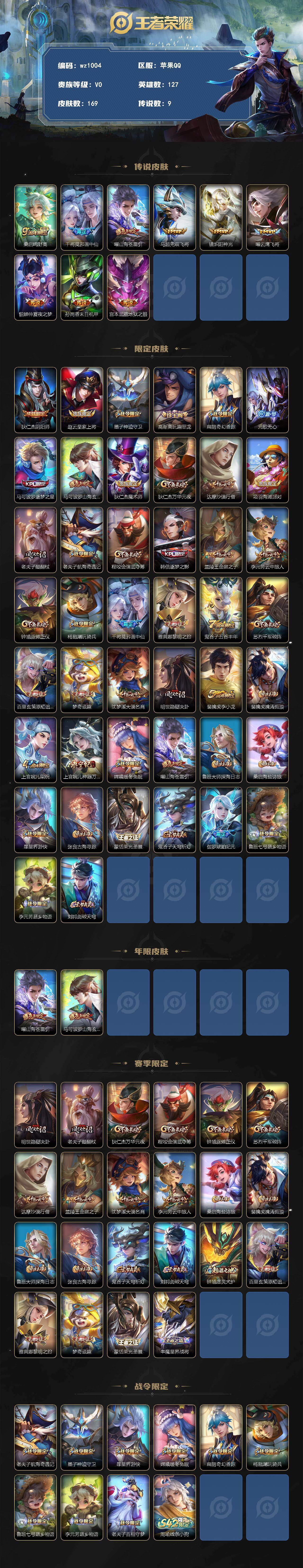 WZLX4306272王者荣耀账号详情图2 WZLX4306272王者荣耀账号详情图2