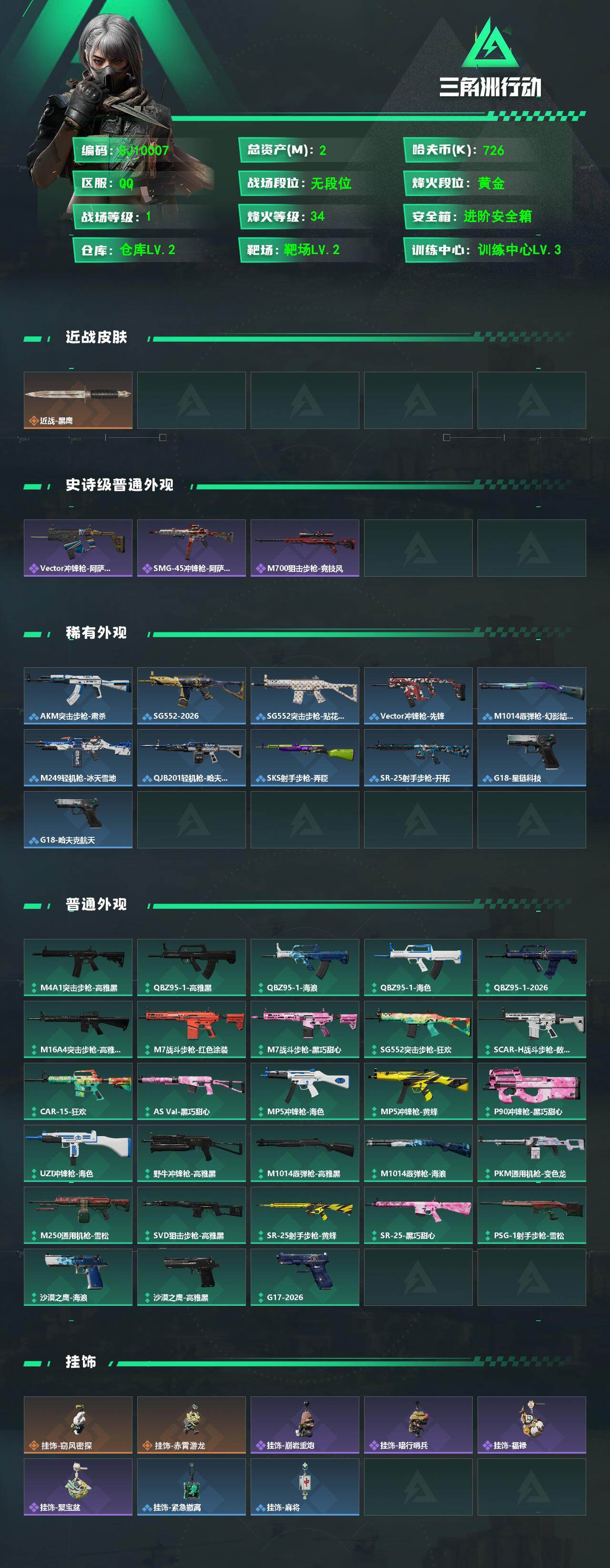 SJZEY498433三角洲行动账号详情图2