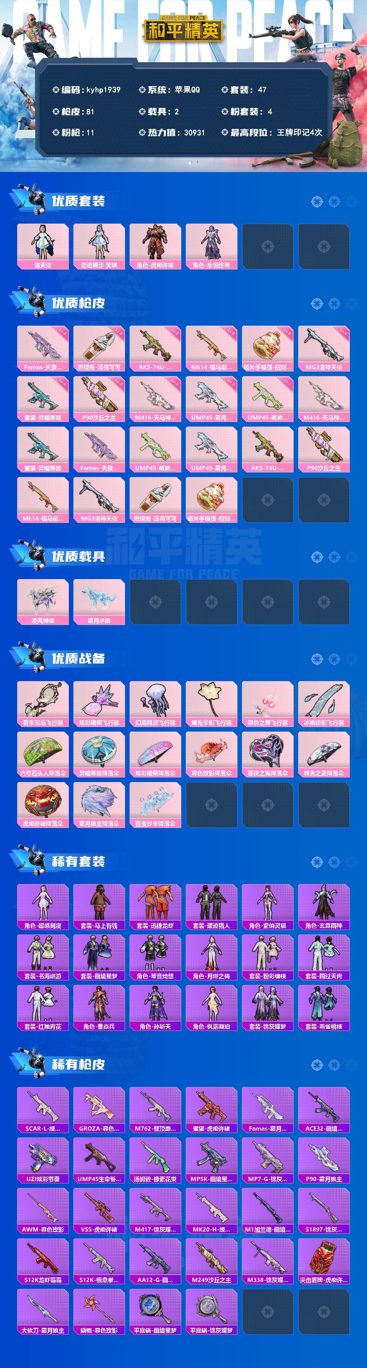 HPQM4174526和平精英账号详情图3 HPQM4174526和平精英账号详情图3