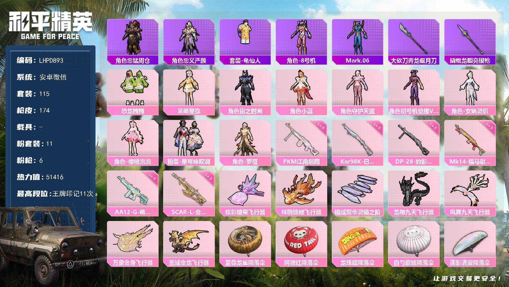 HPLX4173798和平精英账号详情图17 HPLX4173798和平精英账号详情图17