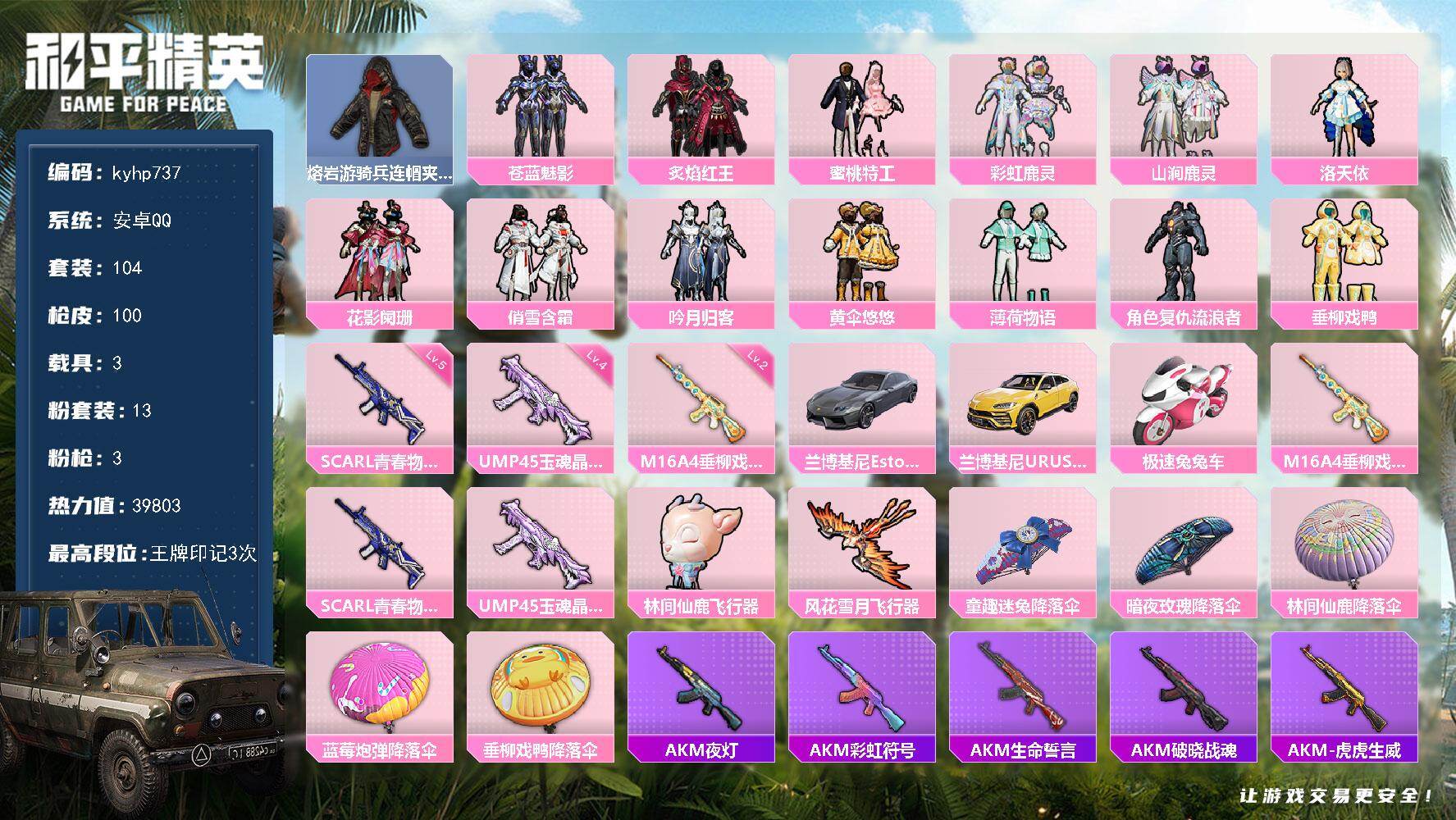 HPLX4174799和平精英账号详情图5