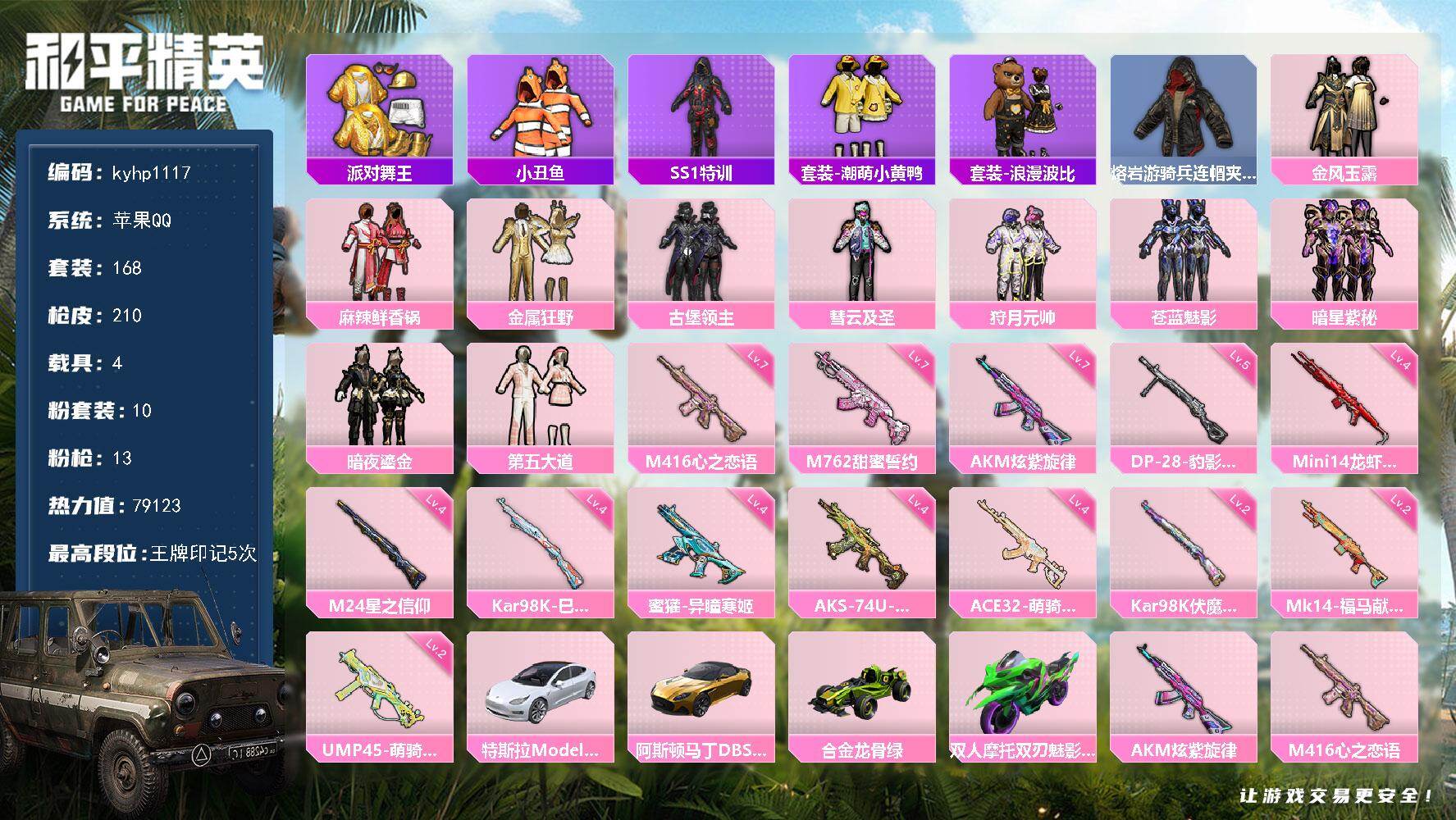 HPLX4175273和平精英账号详情图6