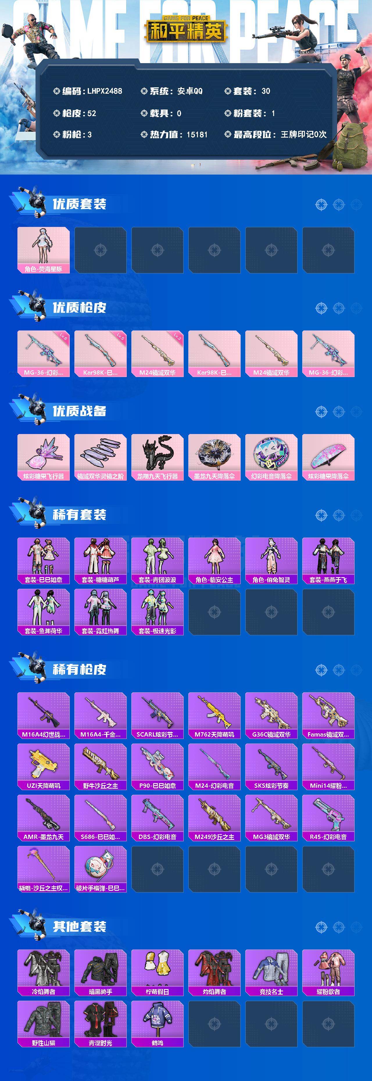 HPLX4176567和平精英账号详情图2 HPLX4176567和平精英账号详情图2