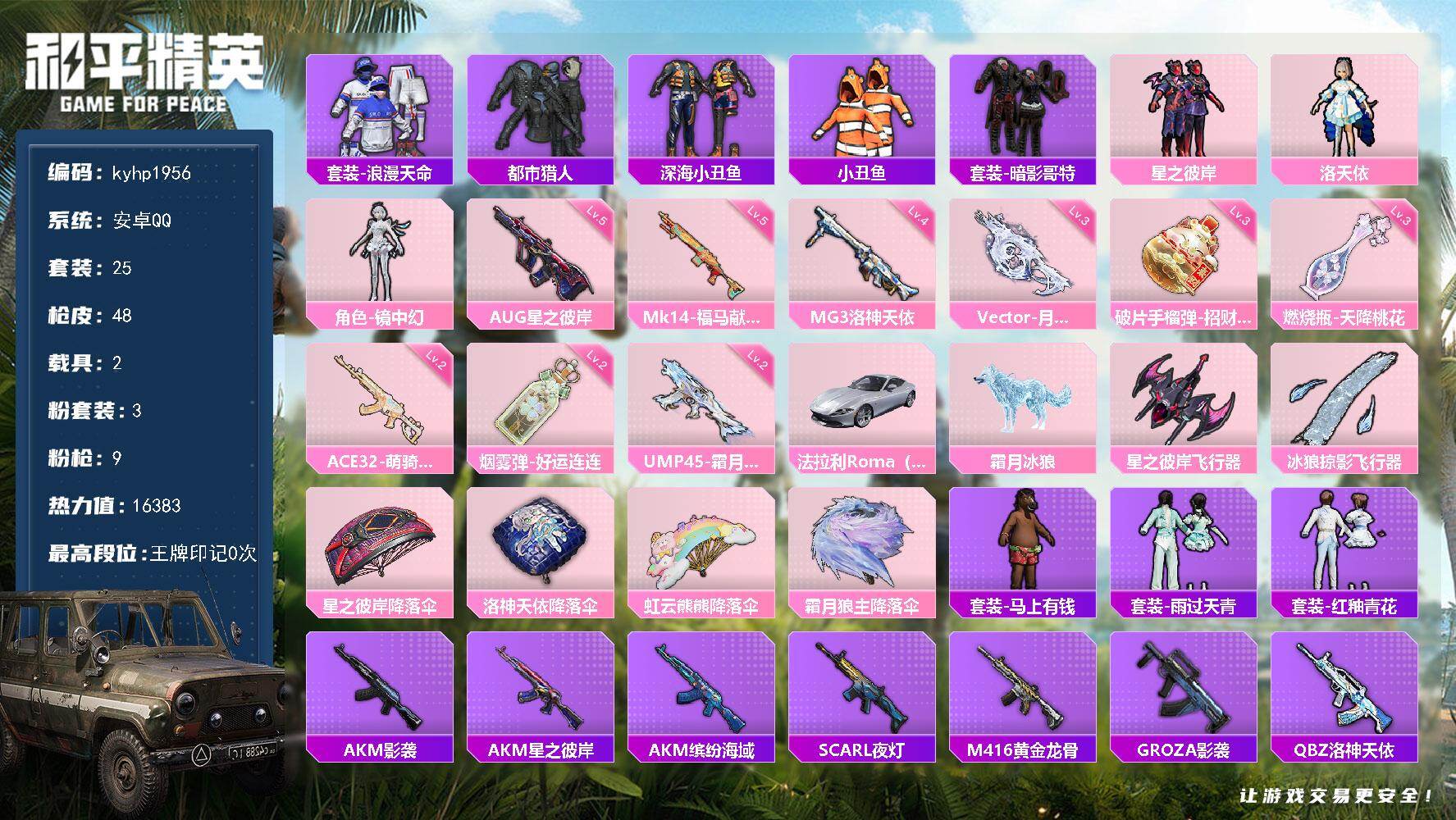 HPLX4175301和平精英账号详情图4