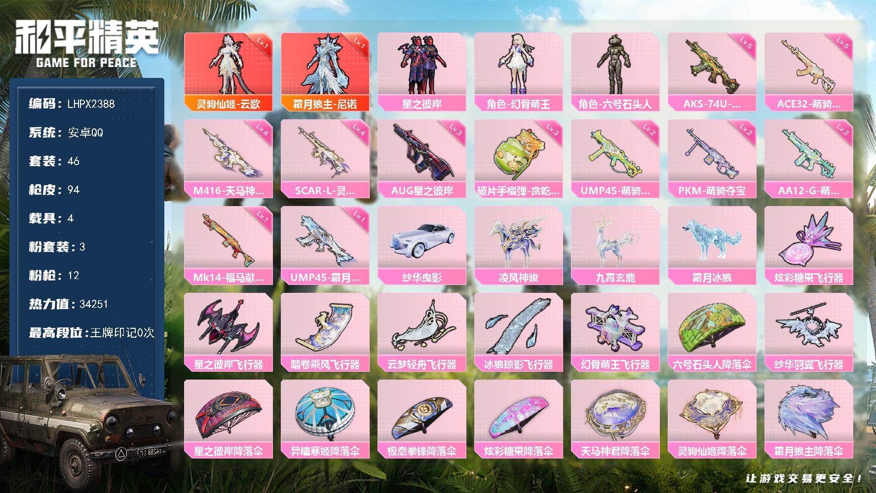 HPLX4175887和平精英账号详情图10 HPLX4175887和平精英账号详情图10