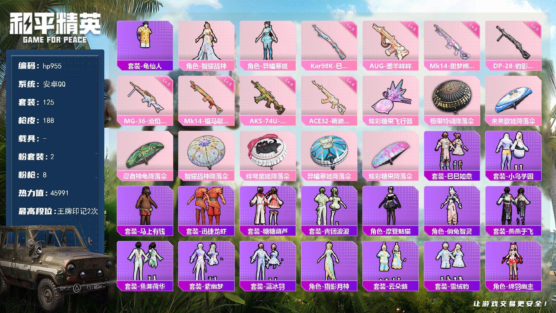 HPLX4176024和平精英账号详情图5 HPLX4176024和平精英账号详情图5