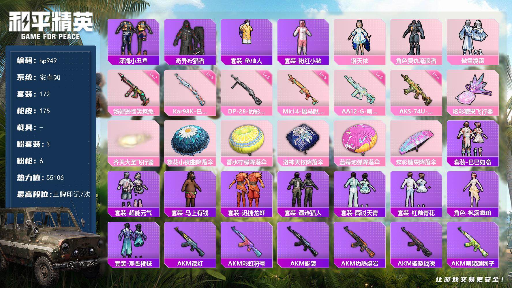 HPLX4176035和平精英账号详情图5 HPLX4176035和平精英账号详情图5