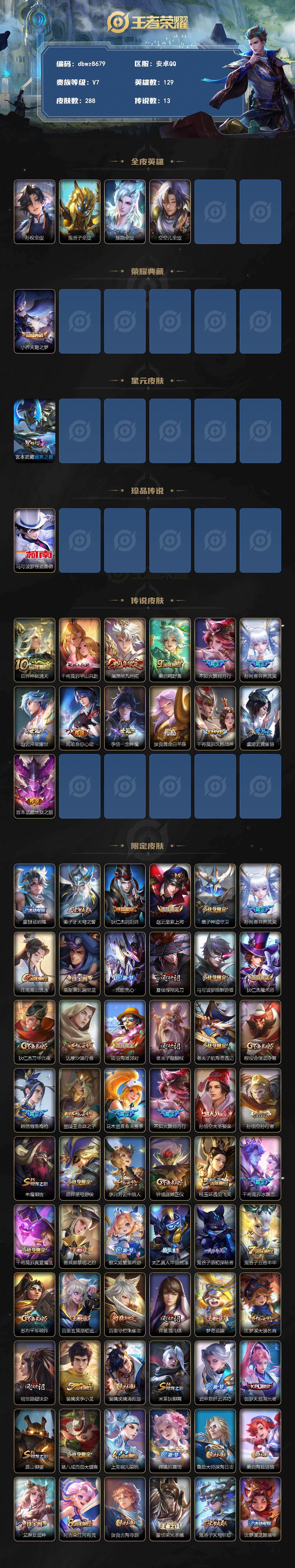 WZQM4310971王者荣耀账号详情图3