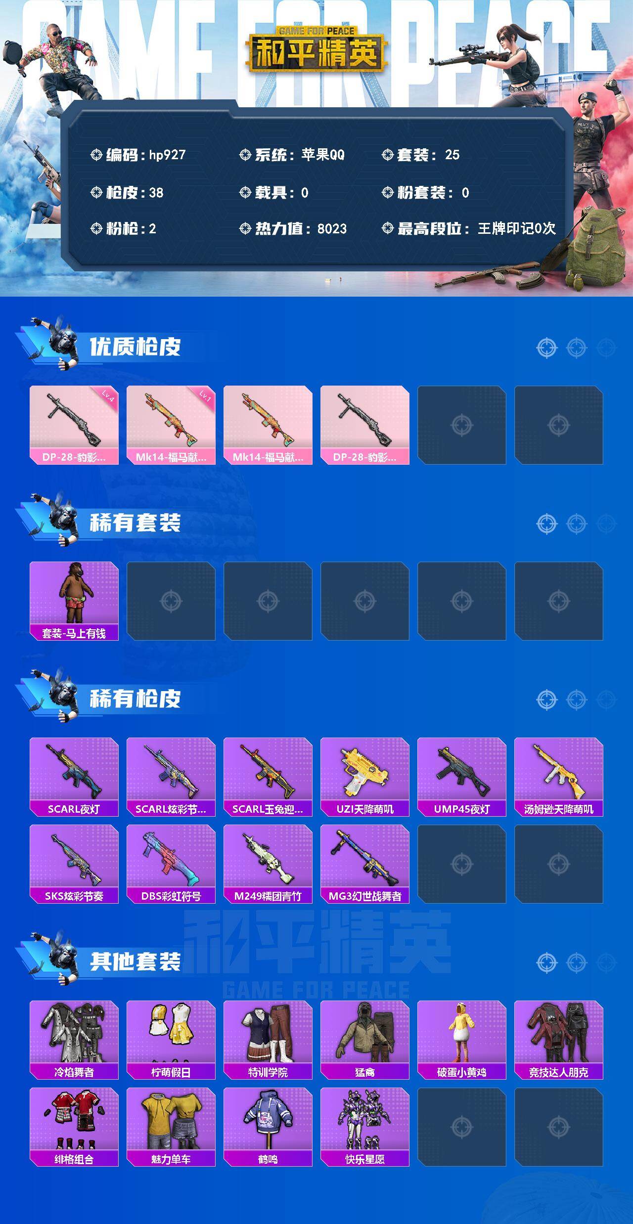 HPLX4176737和平精英账号详情图2