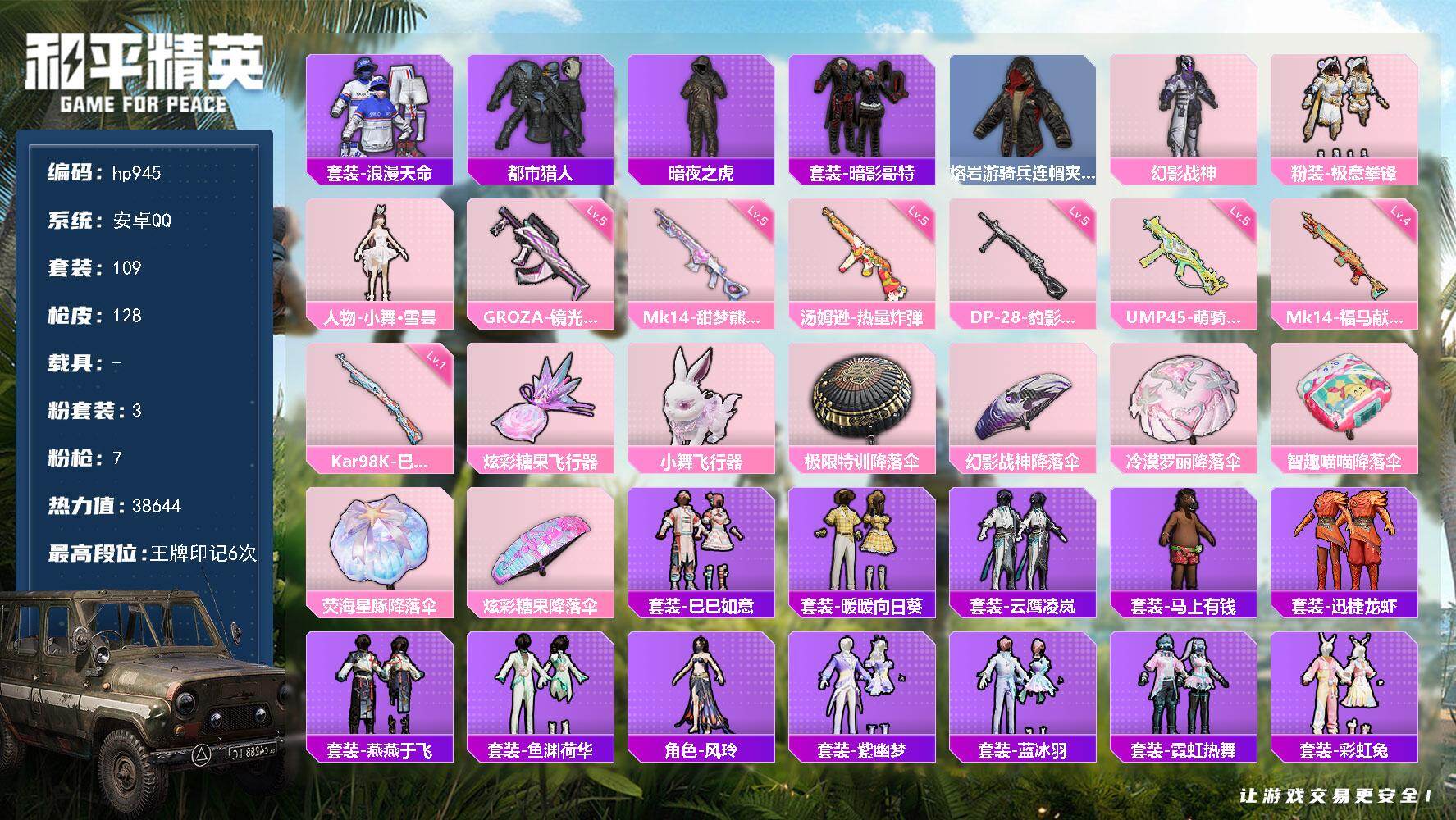 HPLX4176040和平精英账号详情图4 HPLX4176040和平精英账号详情图4