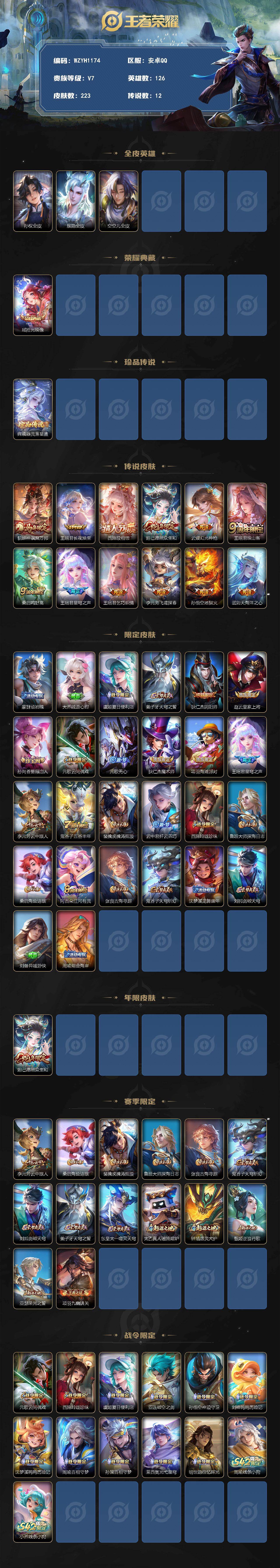 WZQM4310985王者荣耀账号详情图3