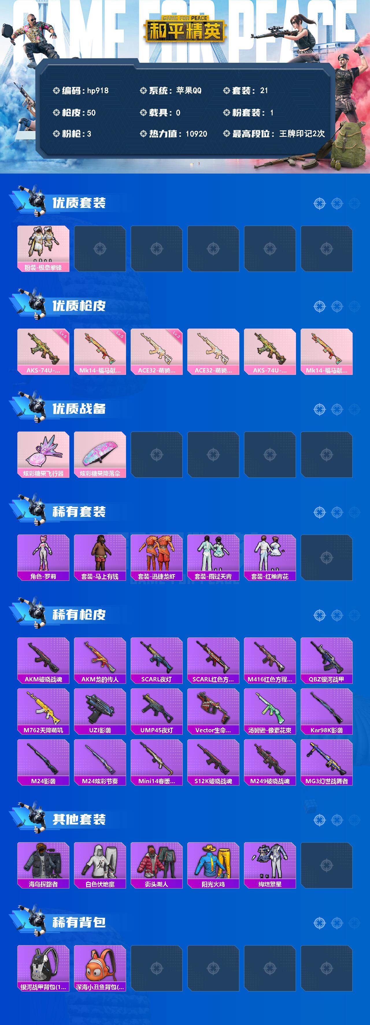 HPLX4176775和平精英账号详情图2