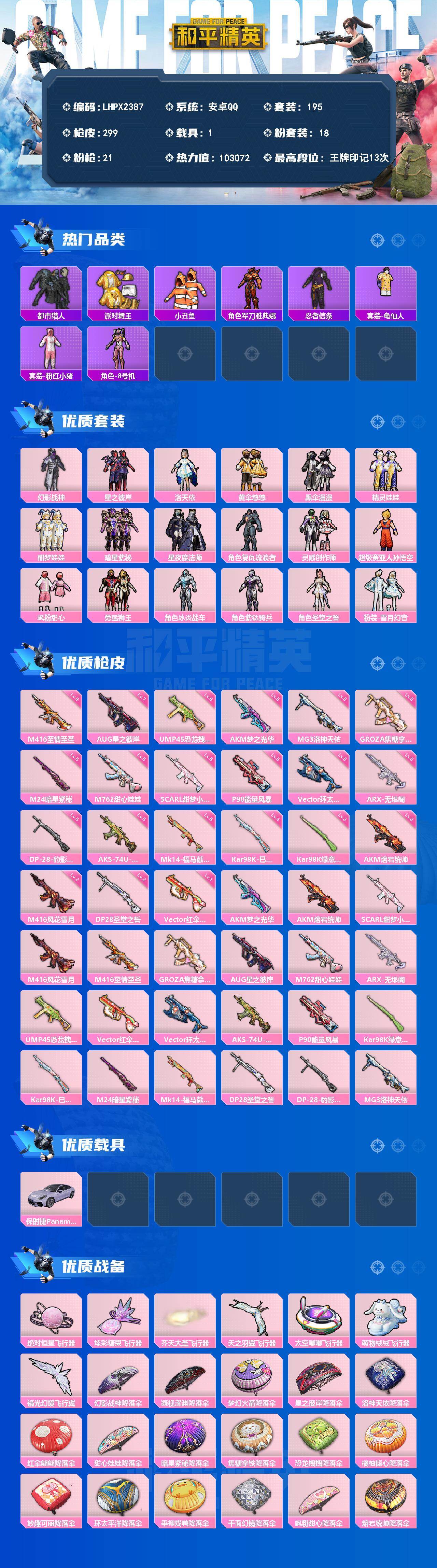 HPLE4175899和平精英账号详情图2