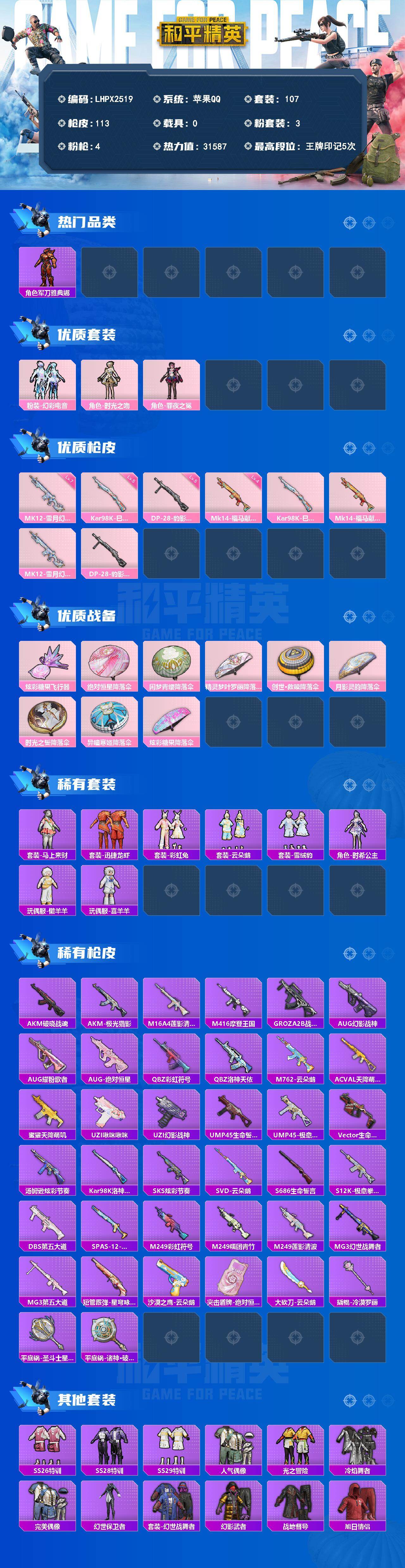 HPLX4178892和平精英账号详情图2