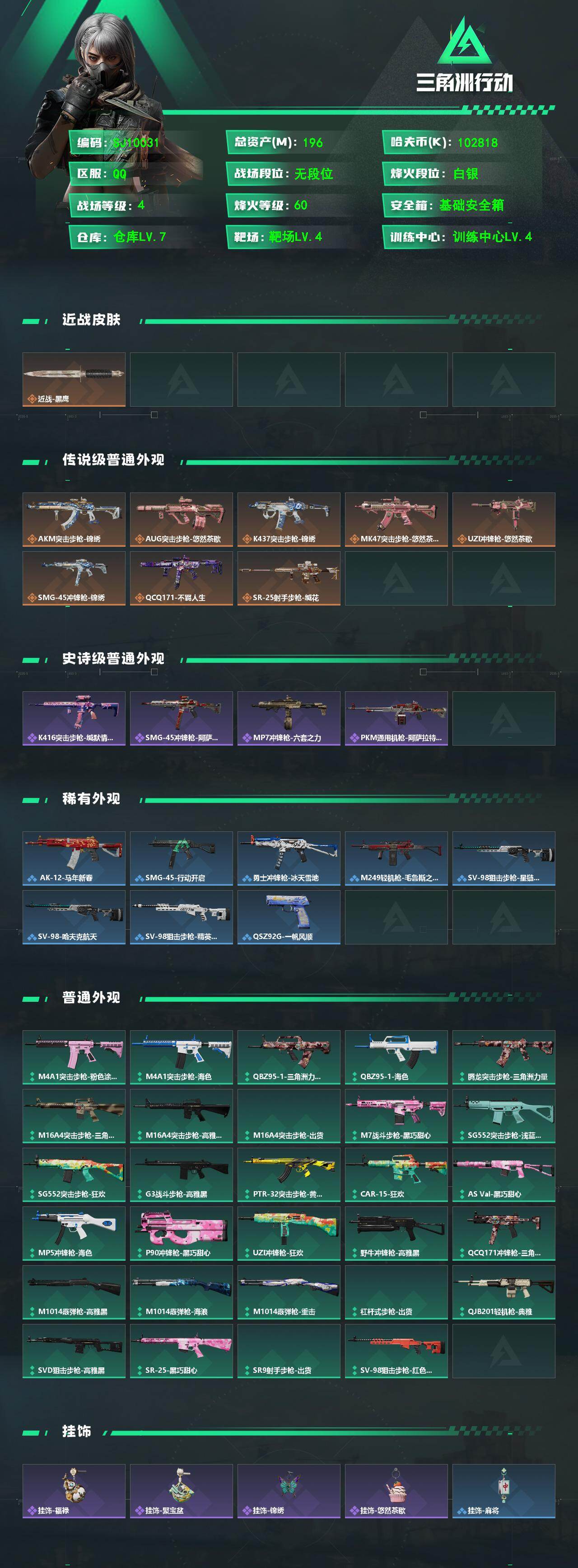 SJZQM4100010三角洲行动账号详情图3 SJZQM4100010三角洲行动账号详情图3