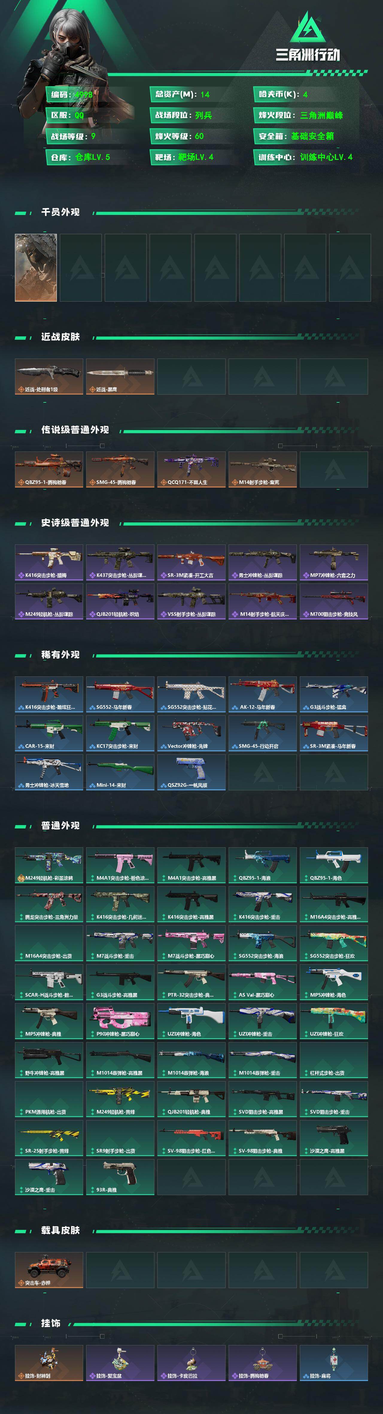 SJZPX499490三角洲行动账号详情图4