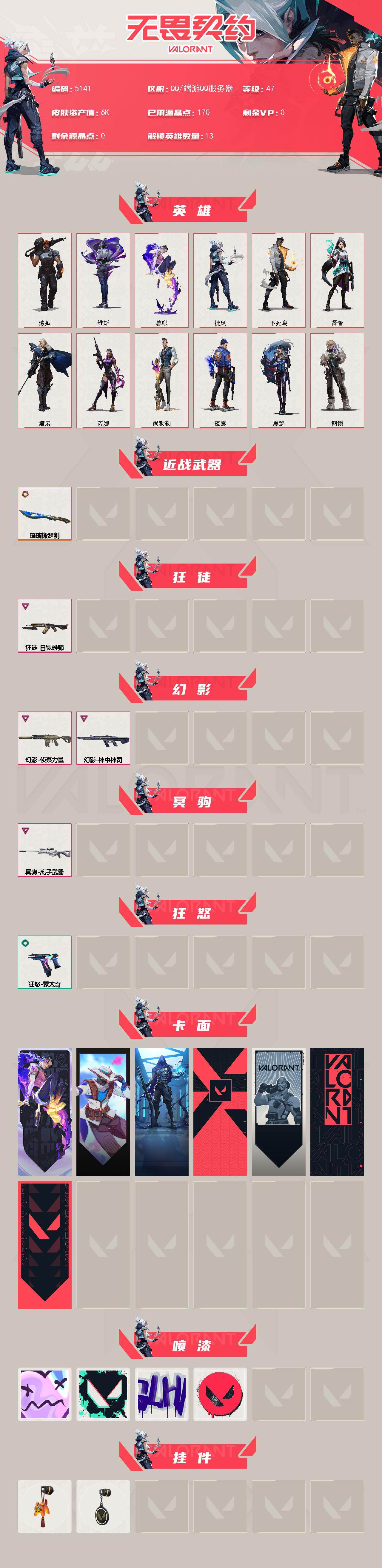 WWQXL432134无畏契约账号详情图2