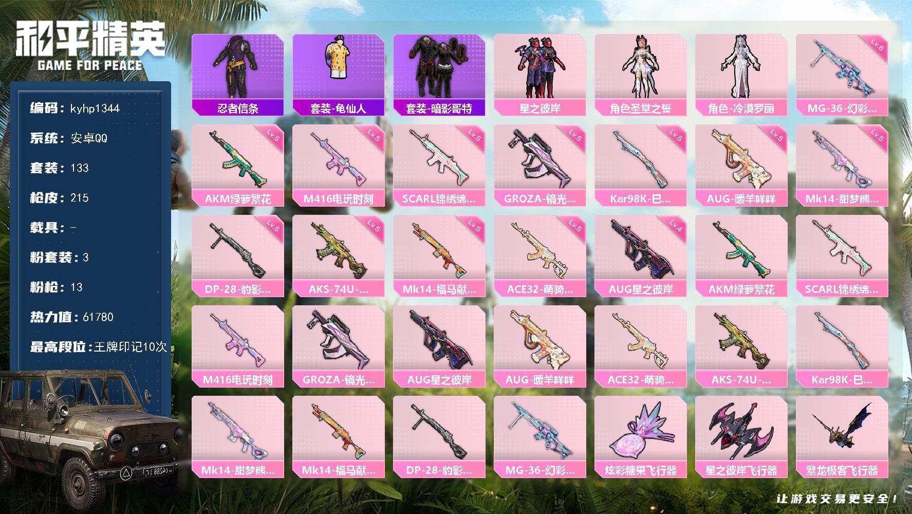 HPLX4176757和平精英账号详情图5 HPLX4176757和平精英账号详情图5