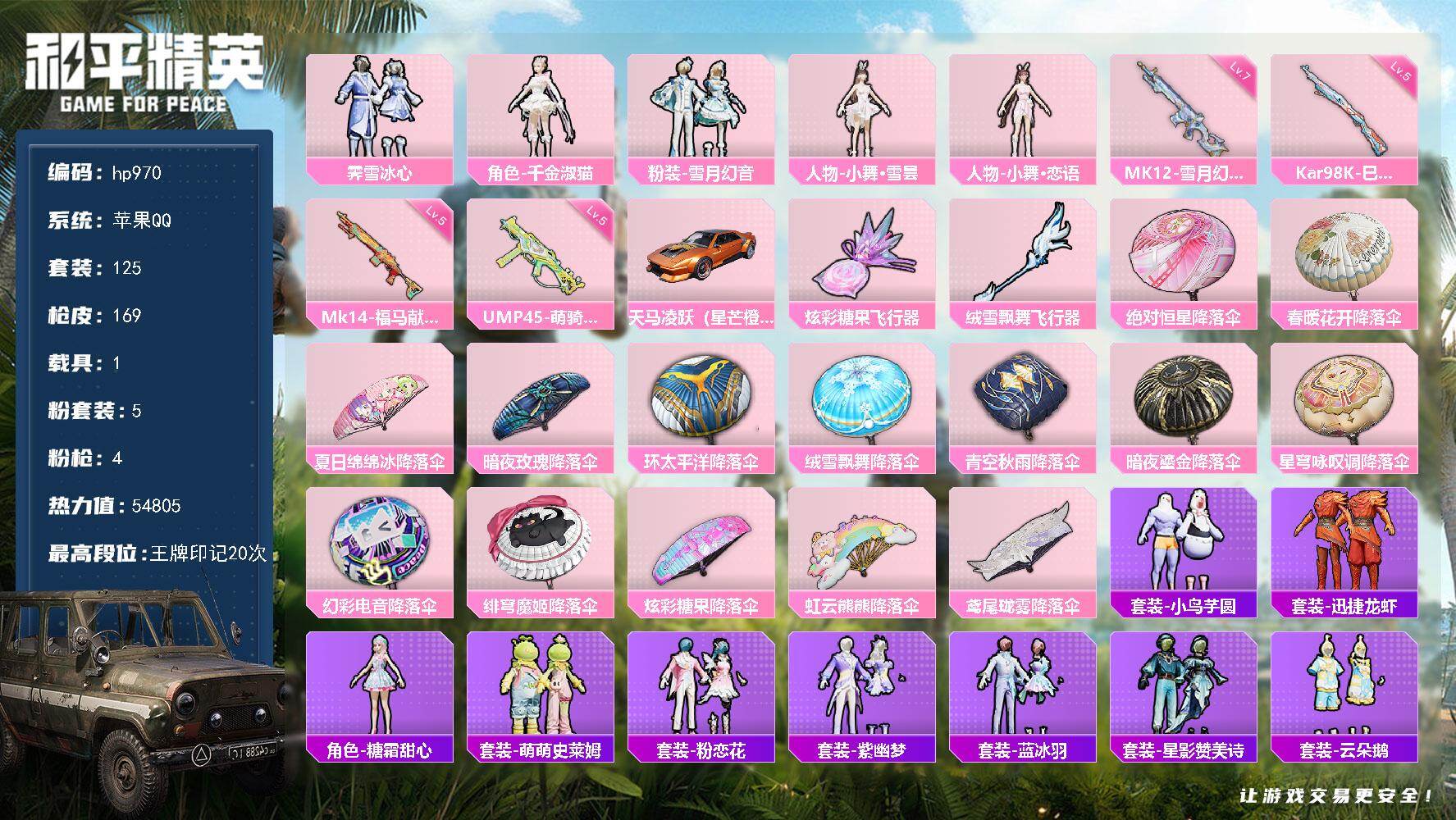 HPLX4177037和平精英账号详情图5