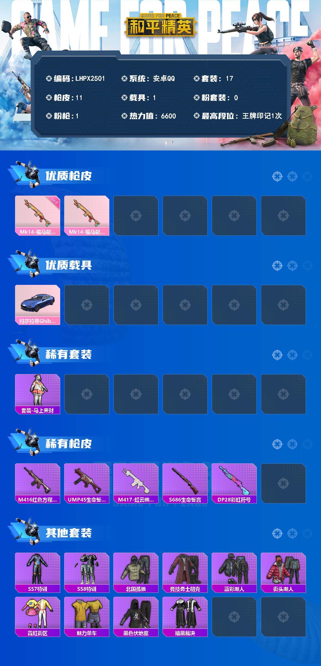 HPLE4178323和平精英账号详情图2