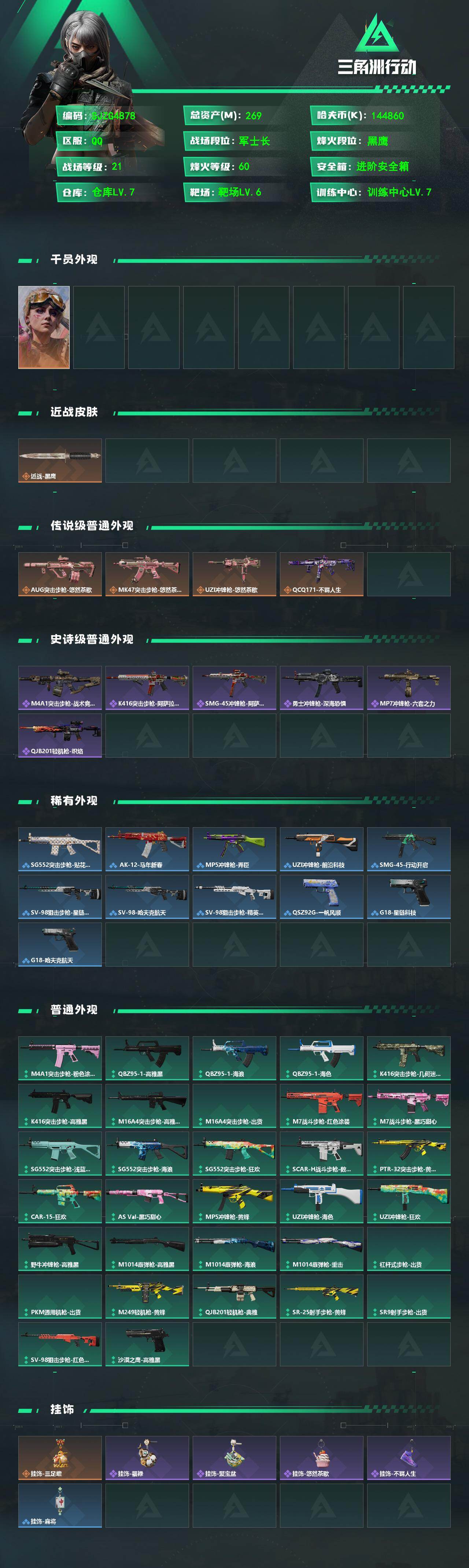 SJZEY4100333三角洲行动账号详情图2 SJZEY4100333三角洲行动账号详情图2