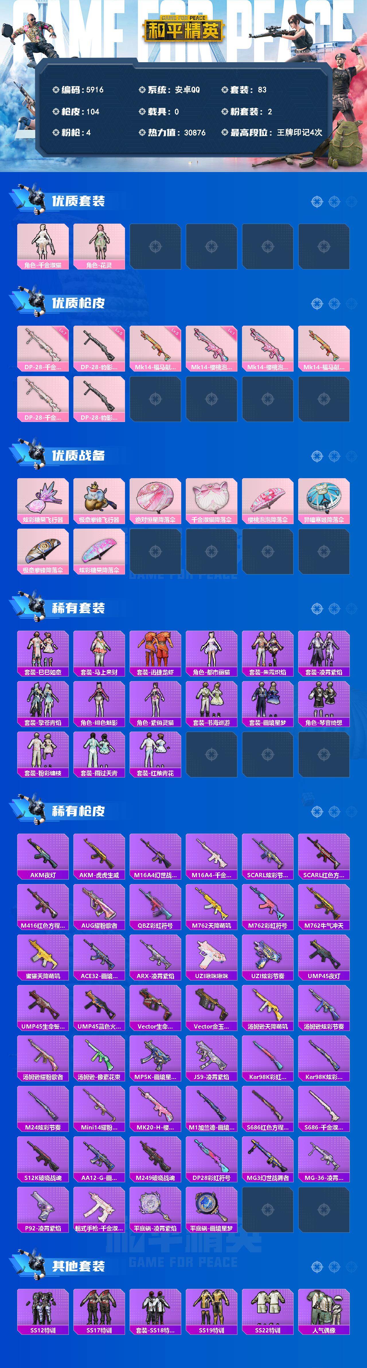 HPLX4178283和平精英账号详情图2