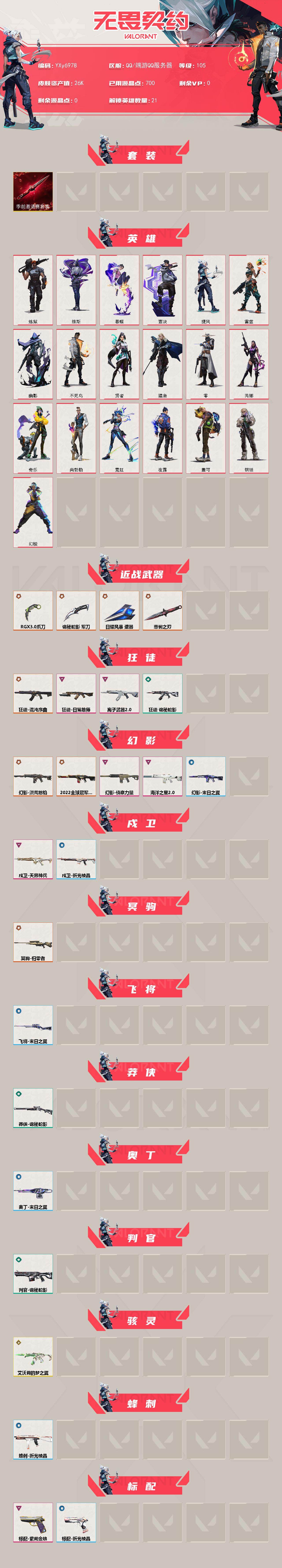WWQLX433360无畏契约账号详情图2