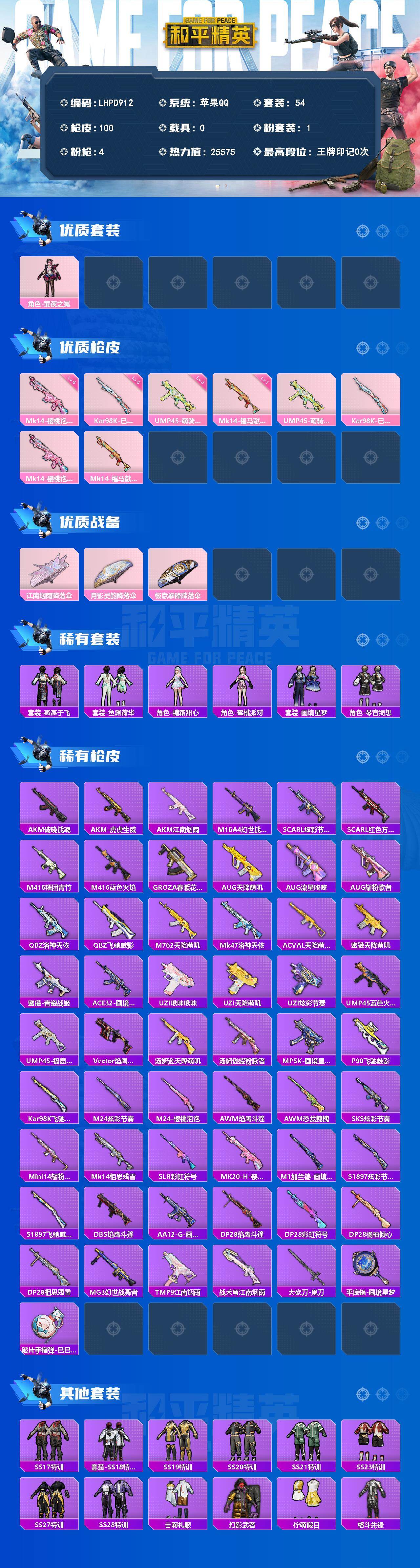 HPLX4178882和平精英账号详情图2