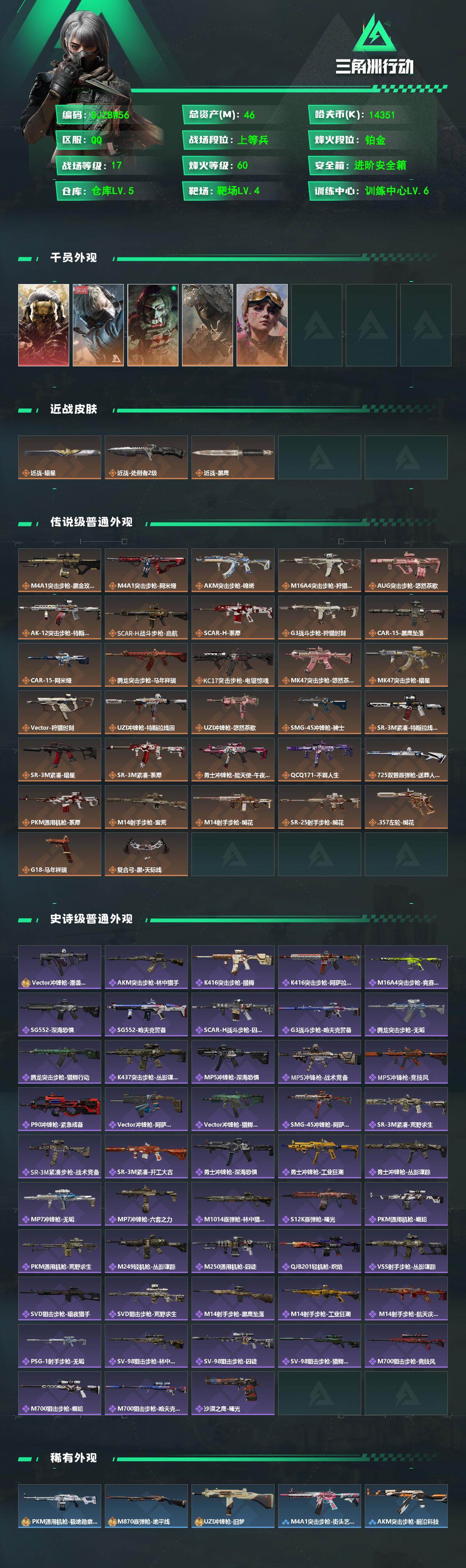 SJZEY4100488三角洲行动账号详情图2 SJZEY4100488三角洲行动账号详情图2