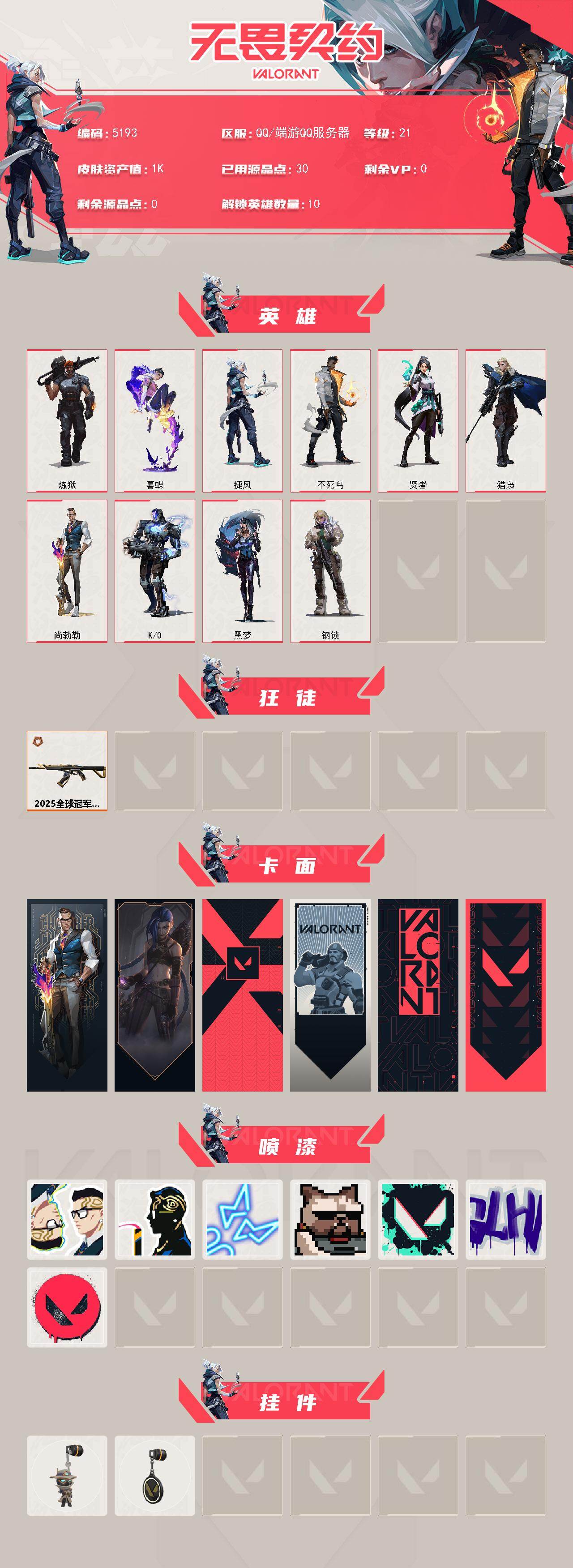 WWQXL432389无畏契约账号详情图2