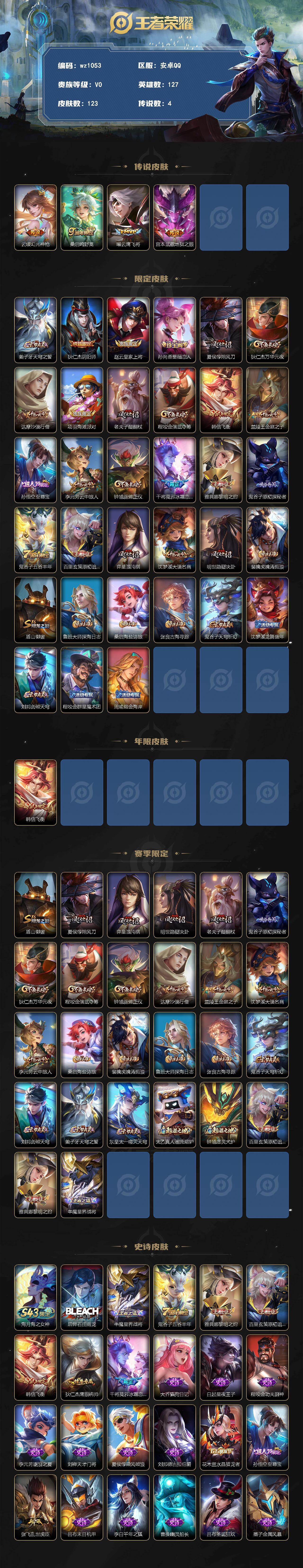 WZLX4314150王者荣耀账号详情图2