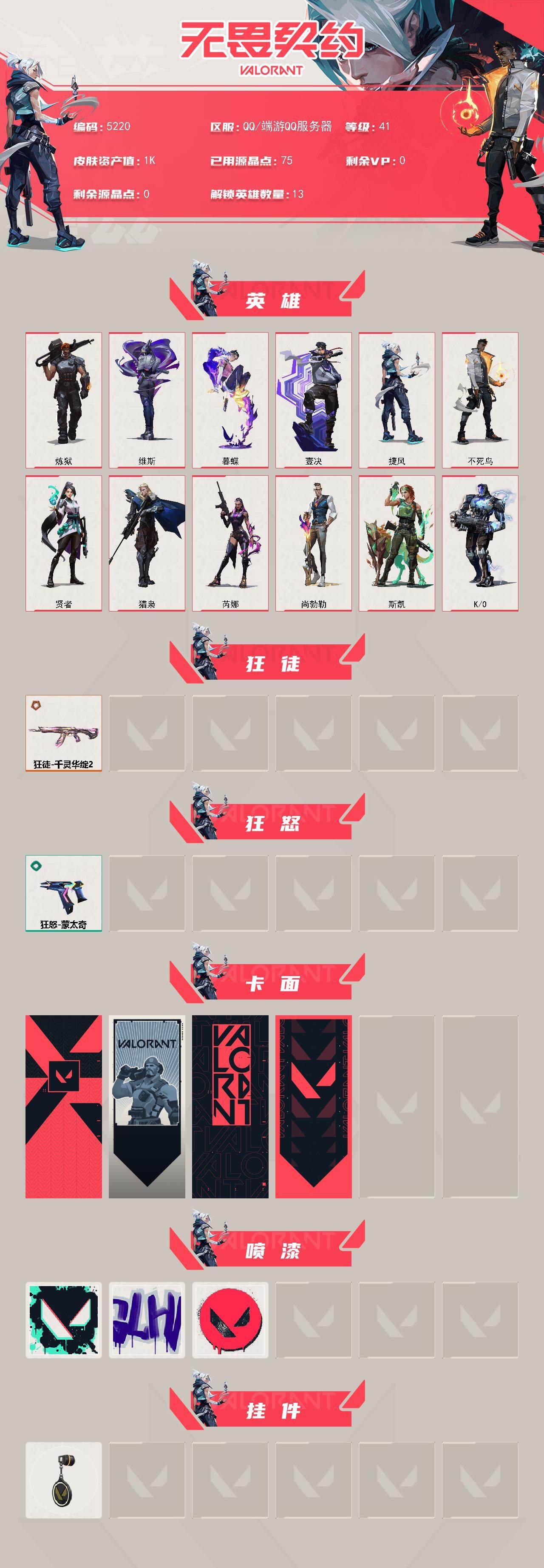 WWQXL432537无畏契约账号详情图2