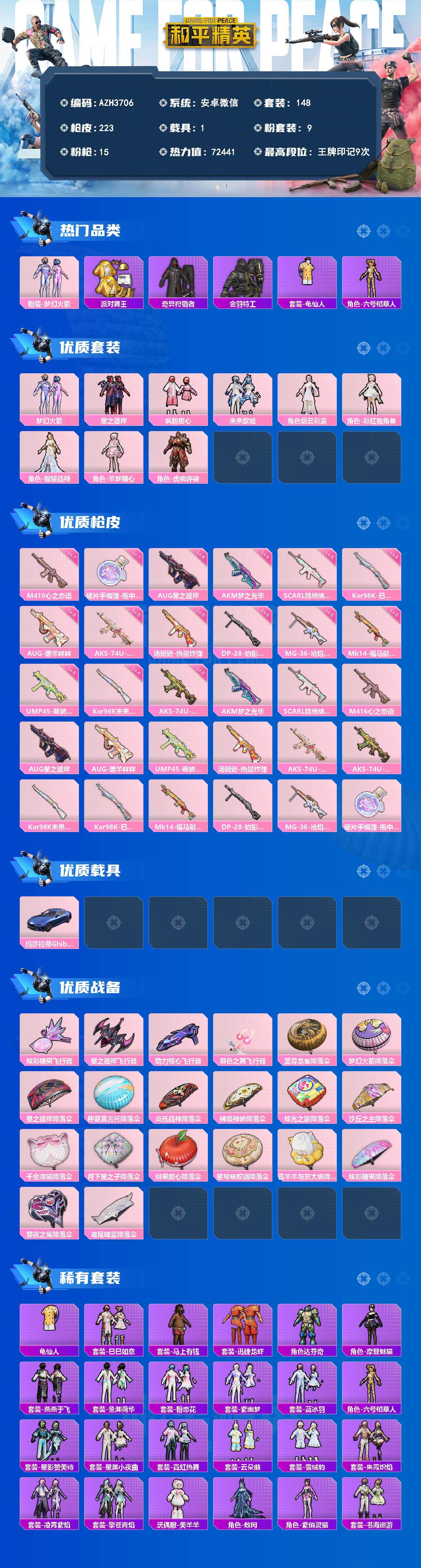 HPLX4179464和平精英账号详情图2