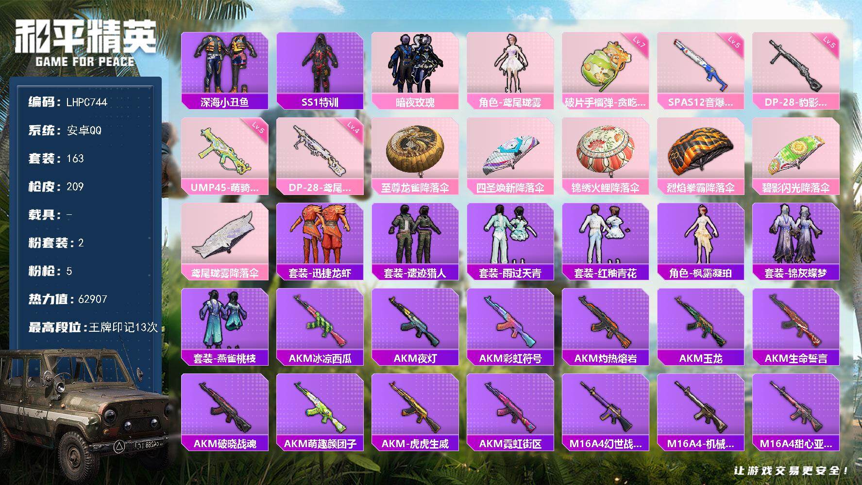 HPLX4179515和平精英账号详情图13