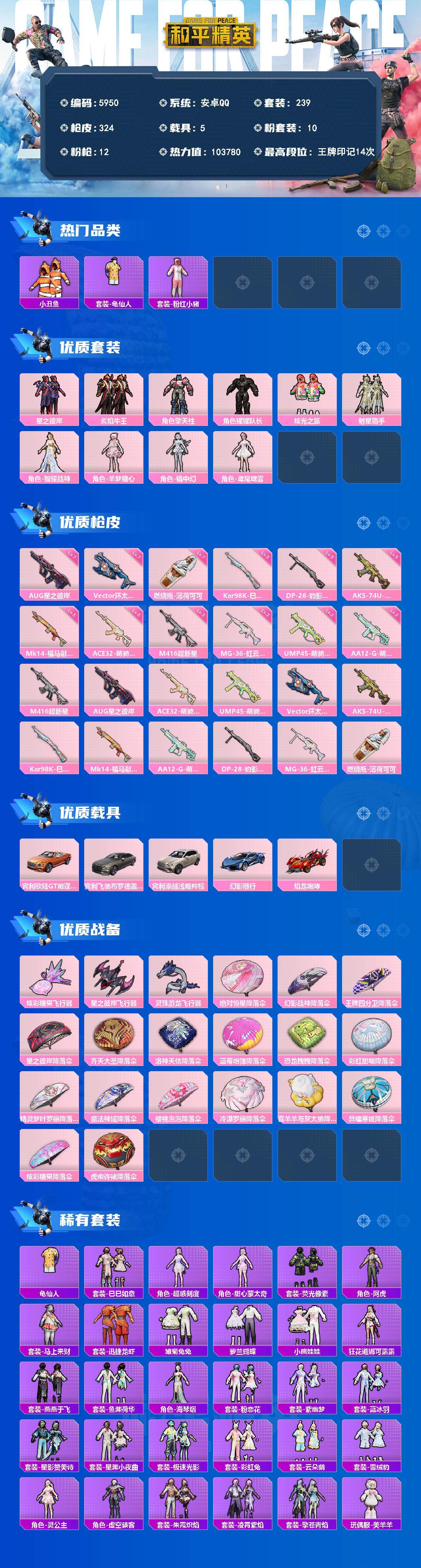 HPLX4179676和平精英账号详情图2