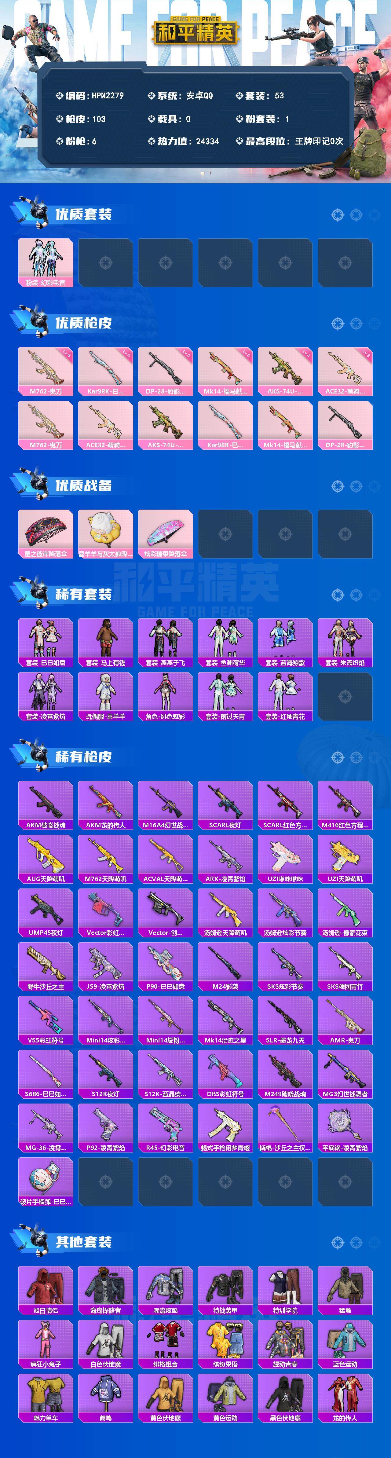 HPCMW4193440和平精英账号详情图2